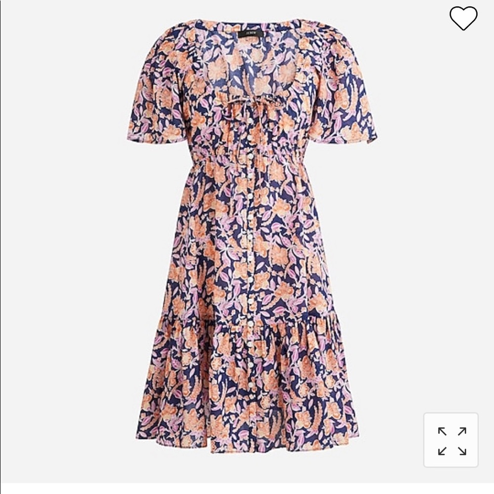 J.crew button front cotton voile dress